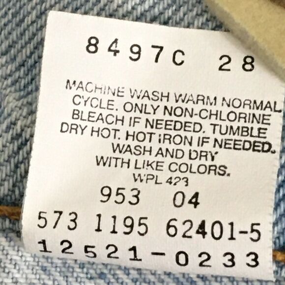 LEVIS 521 Vintage 90s Moms Jeans Tapered Leg Fit 6 Petite High Waist Light Wash - Picture 12 of 12